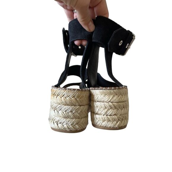 Rag & Bone Tara Black Suede Espadrille Platforms size 38.5 US 8.5 - Picture 5 of 13